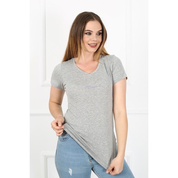 Kadın T-shirt Loya Kadın Basic  Tshirt Ürün Kodu: m222220611-A GRİMLNJ